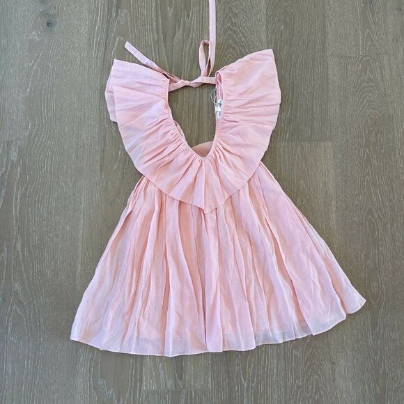 Free People x Ketevanna Ruffle Mini Dress Pink Size XS - Picture 3 of 5